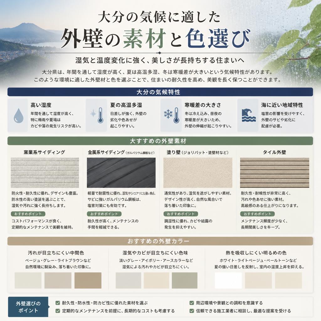 大分の気候に最適な外壁材とは？