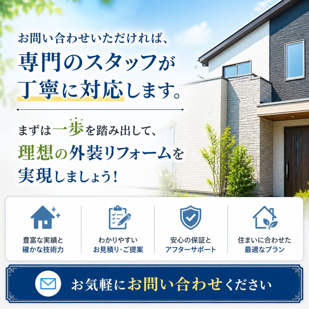 今すぐお問い合わせを！理想の外装を実現しよう