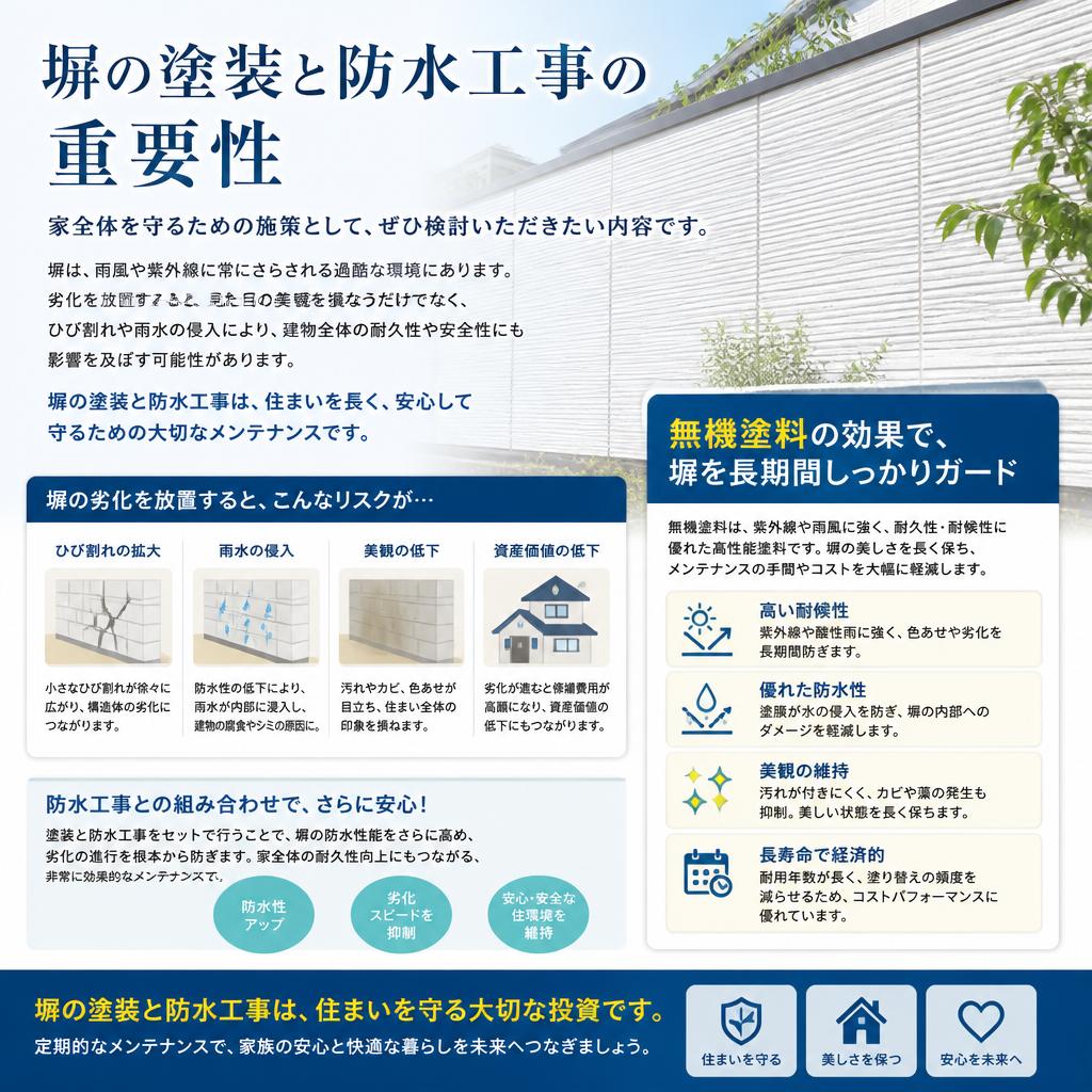 塀の塗装と防水工事の役割
