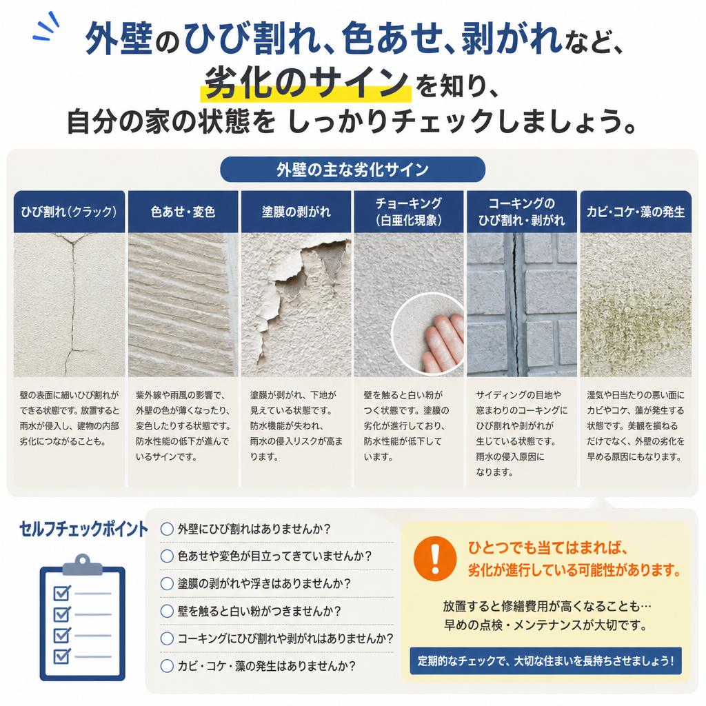 外壁の劣化サインを見逃さない！
