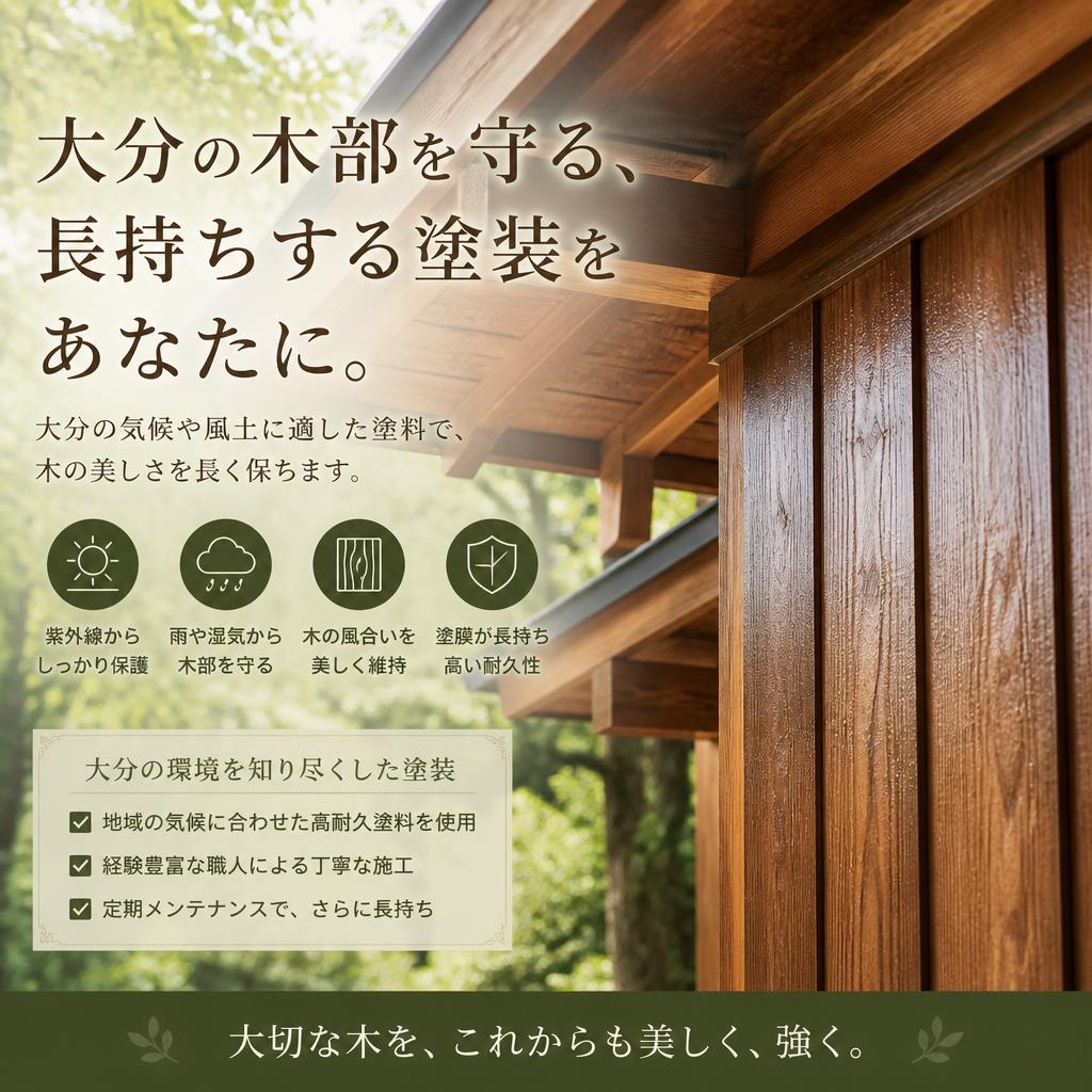 大分の木部を守る、長持ちする塗装をあなたに。