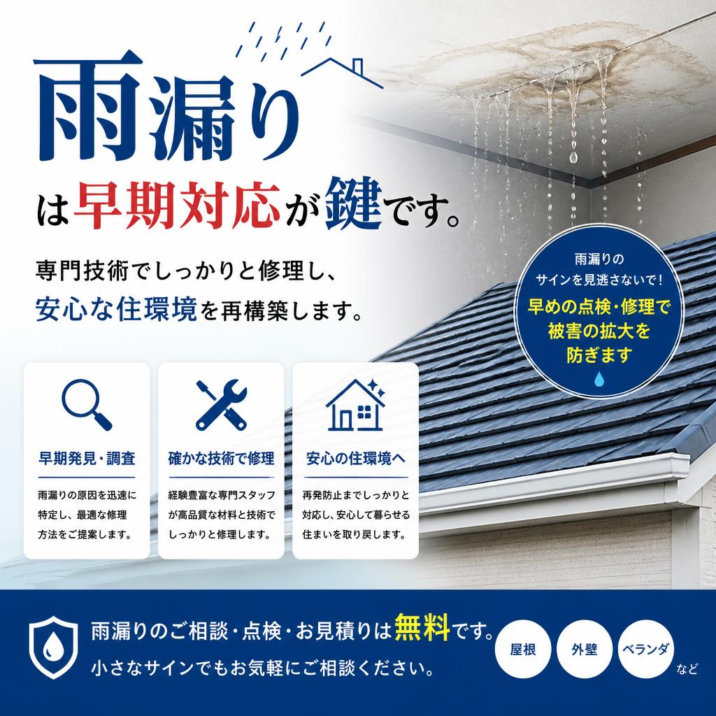 雨漏り修理で安心を提供