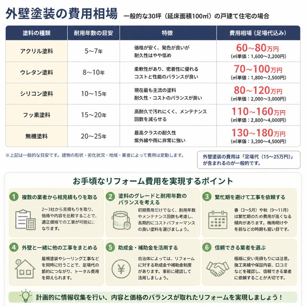 2. 外壁塗装の費用相場はどのくらい？