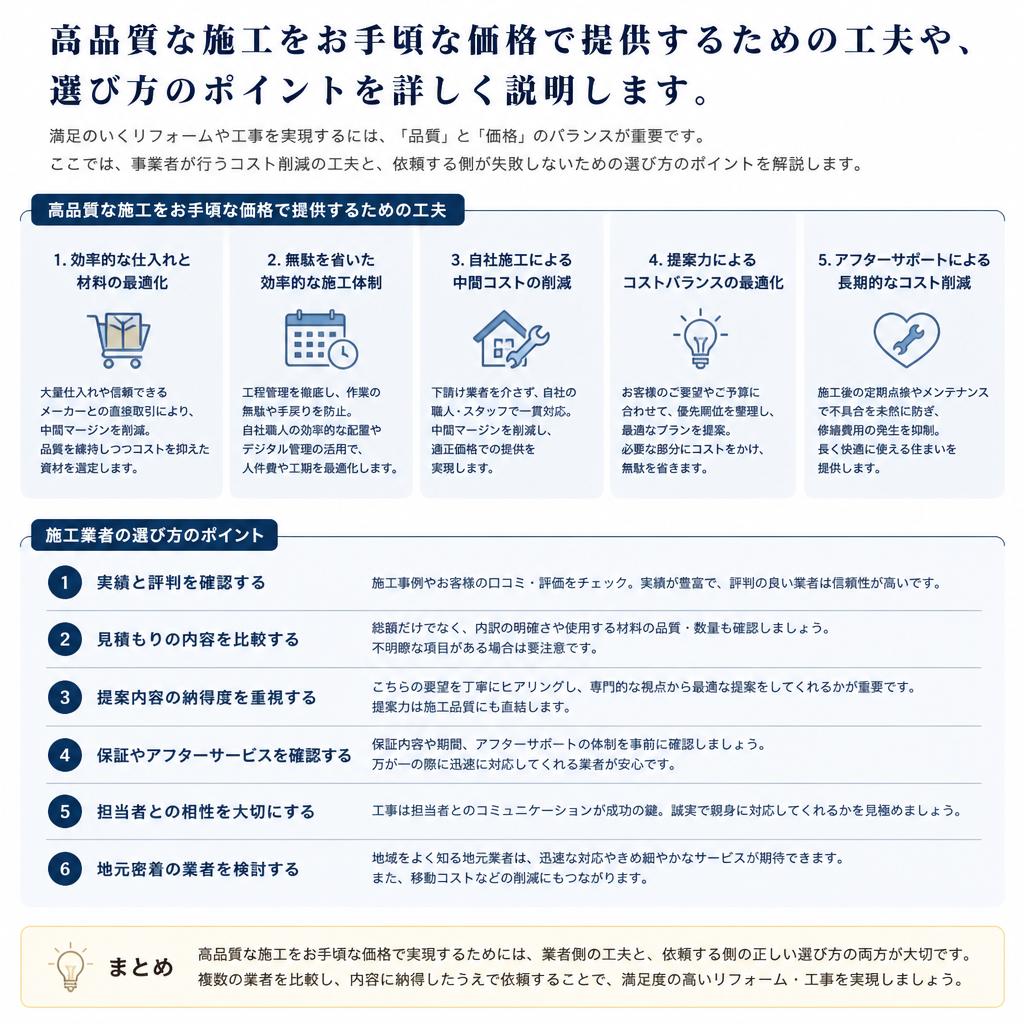 5. お手頃な価格で高品質な施工
