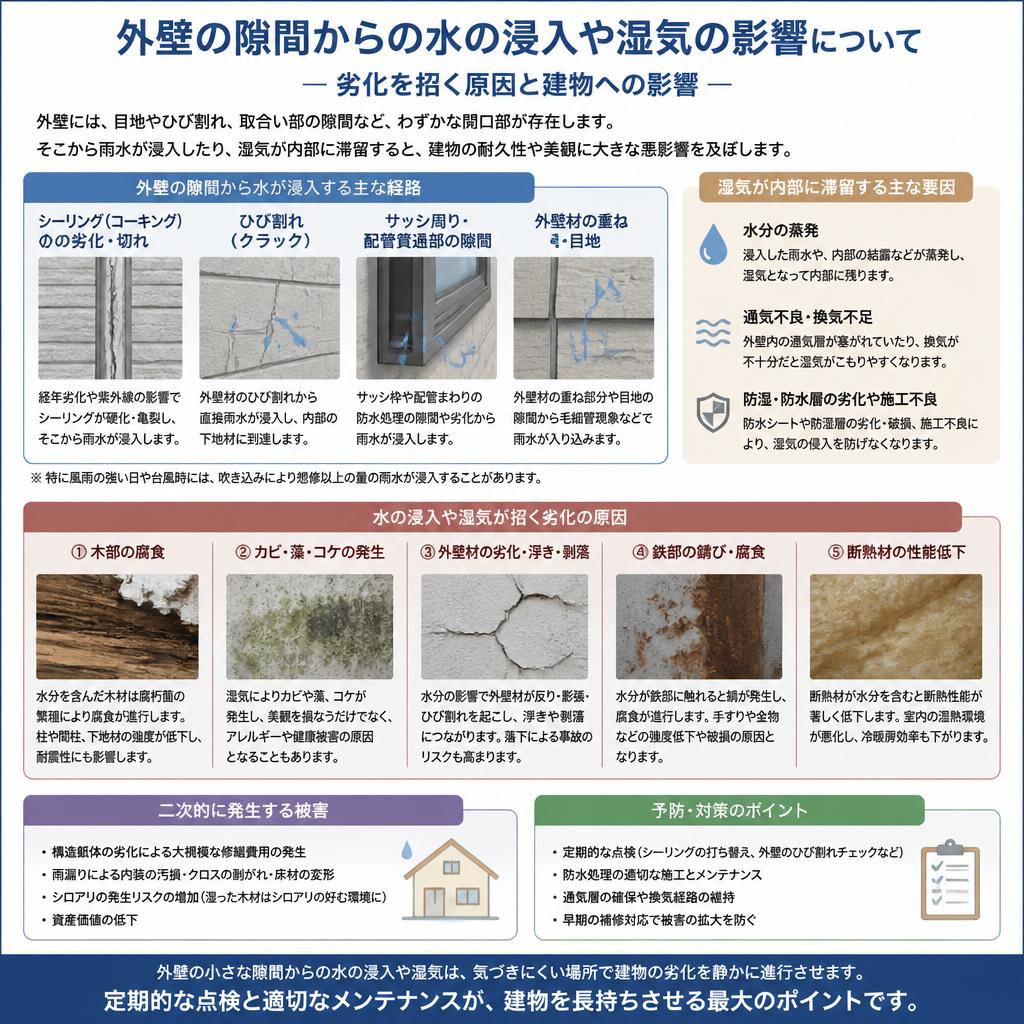 2. 隙間がもたらす劣化のリスク
