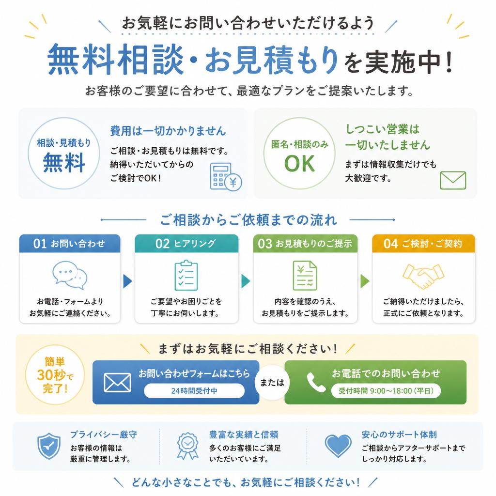 7. 無料相談・お見積もりのご案内