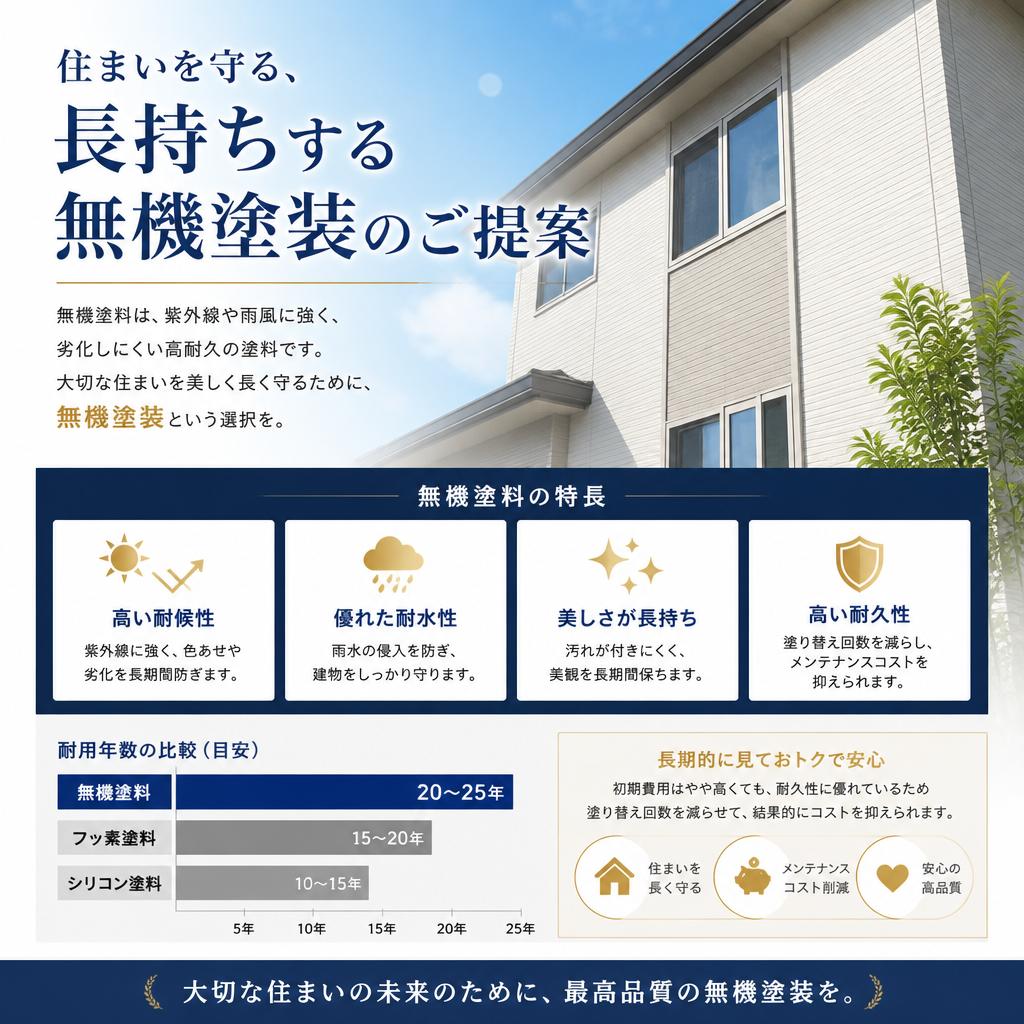 住まいを守る、長持ちする無機塗装のご提案
