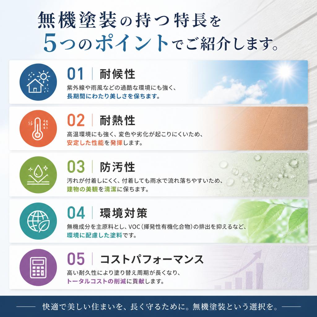 無機塗装の5つの魅力