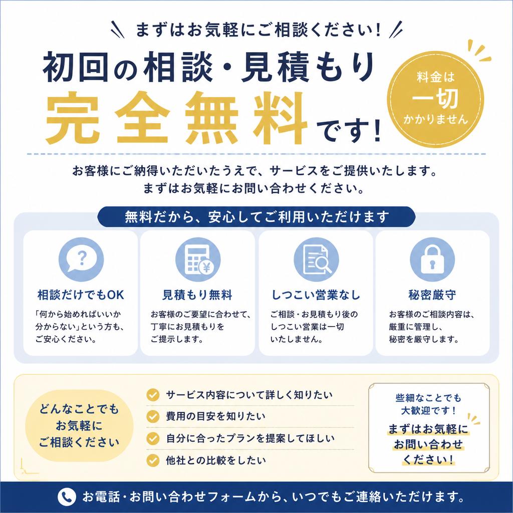 4. 完全無料のお見積り＆相談サービス