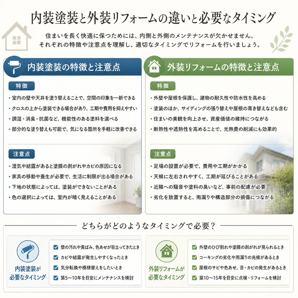 2. 内装と外装のリフォームの違い