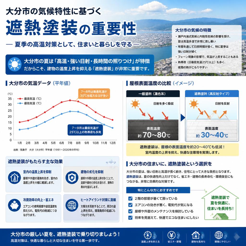 大分市の気候と遮熱塗装の必要性