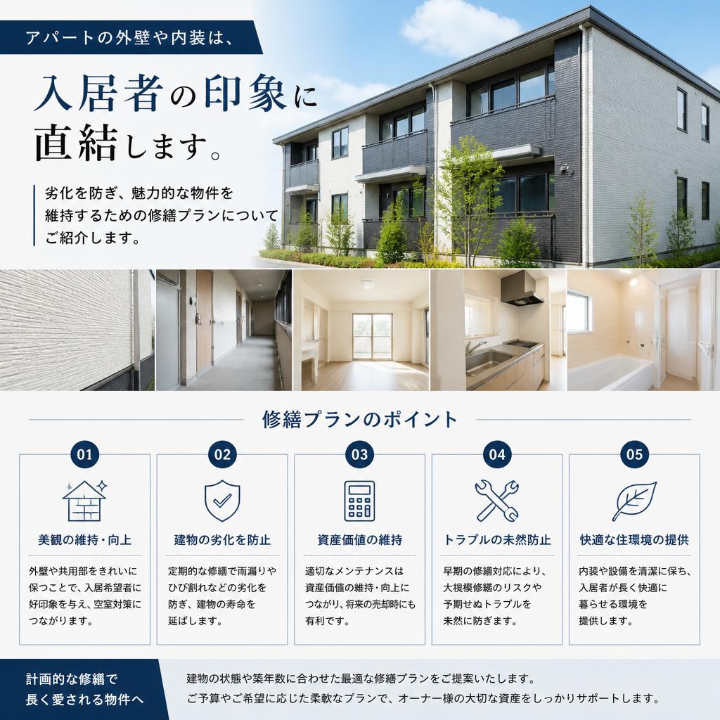アパート修繕で資産価値向上