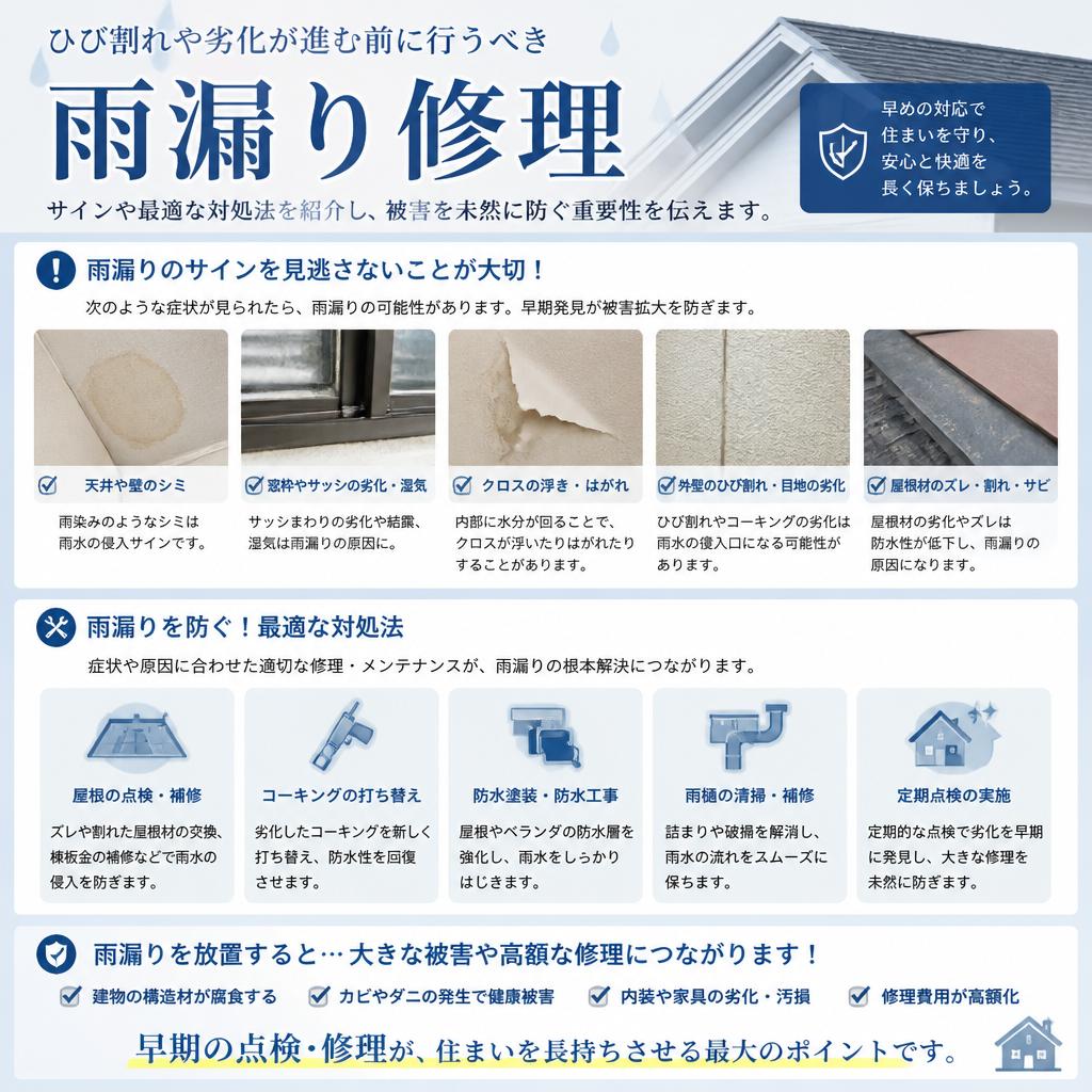 雨漏り修理のタイミングはこれだ！