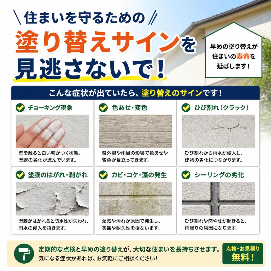 住まいを守るための塗り替えサインを見逃さないで！