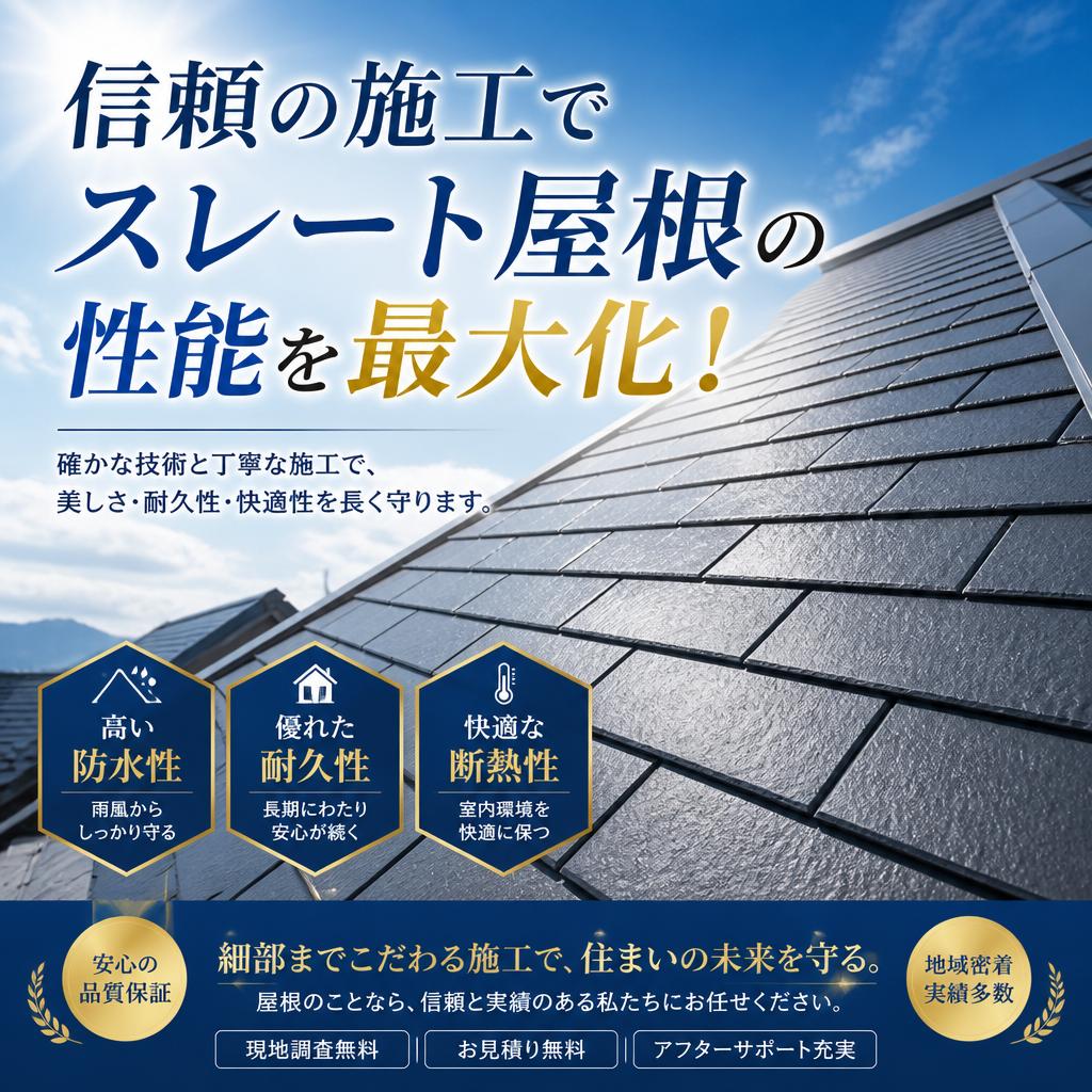 信頼の施工でスレート屋根の性能を最大化！