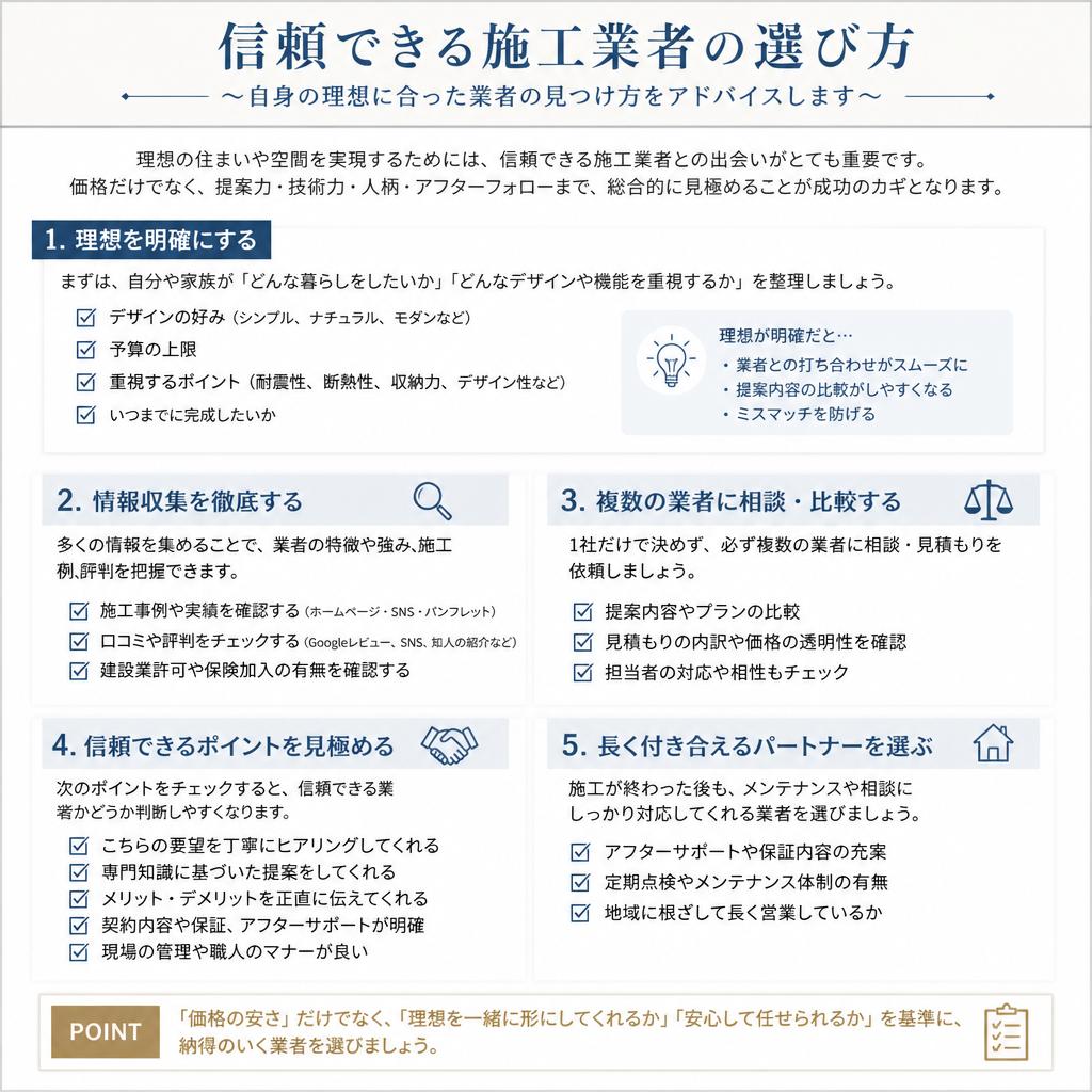 施工業者の選び方とポイント
