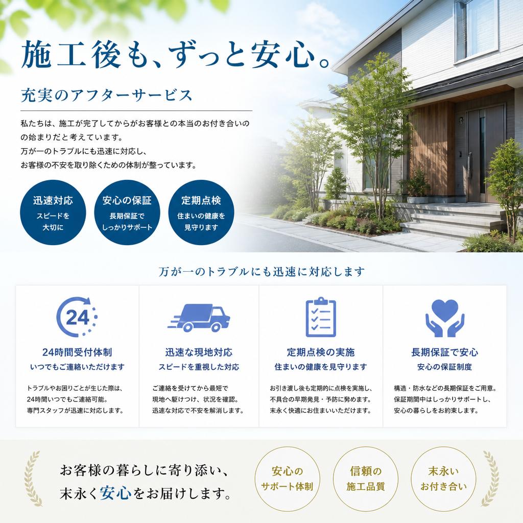 アフターサービスの充実