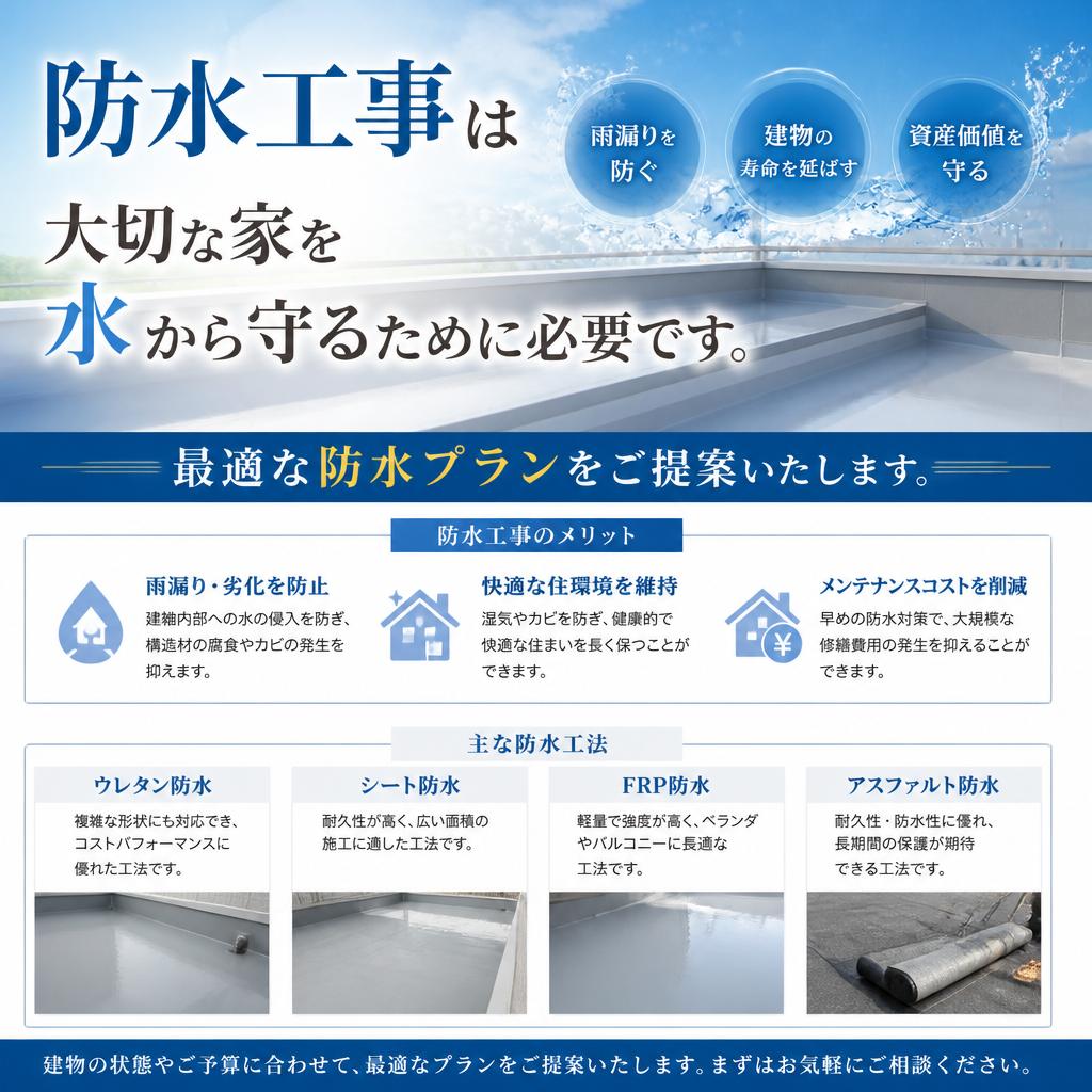 防水工事で水害対策