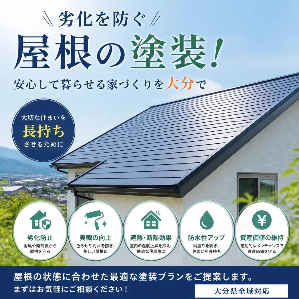 劣化を防ぐ屋根の塗装！安心して暮らせる家づくりを大分で